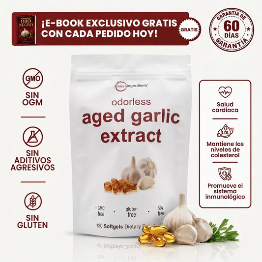 Microingredients® Ajo Envejecido 24 Meses - Baja y Estabiliza Tu Presión Naturalmente