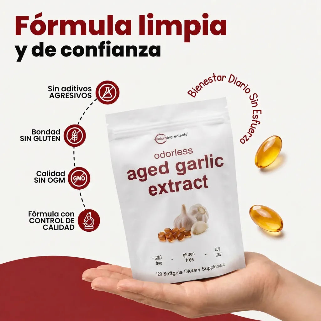 Microingredients® Ajo Envejecido 24 Meses - Baja y Estabiliza Tu Presión Naturalmente