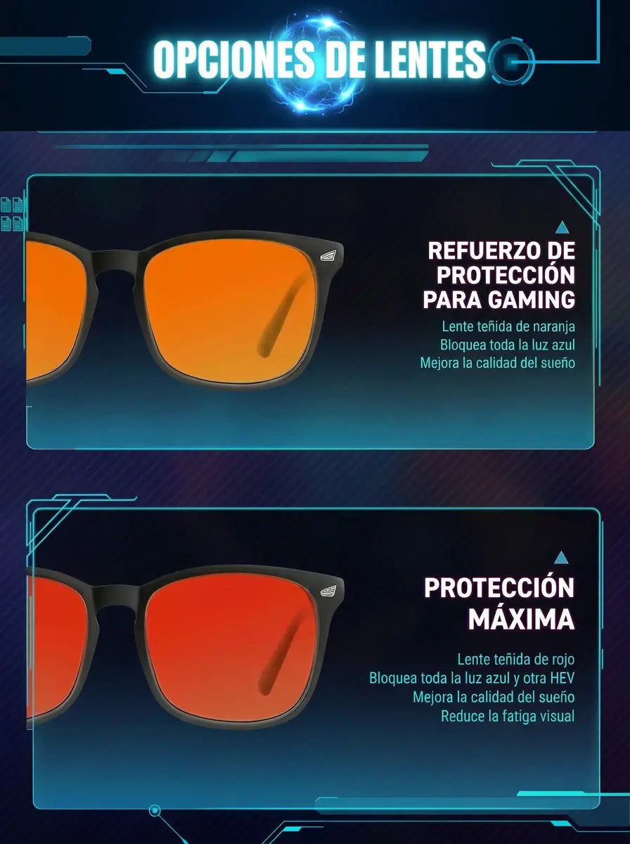 Gafas con Bloqueo de Luz Azul & Verde Gaming