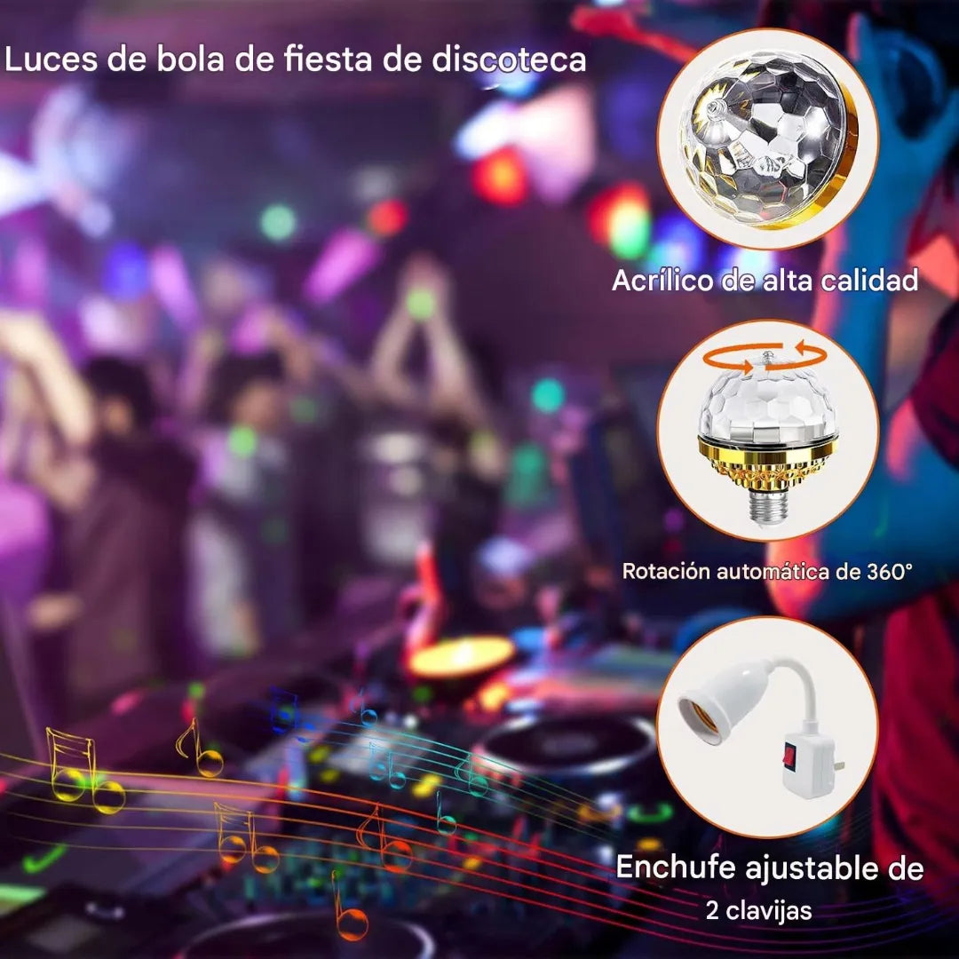 Ambiente de fiesta con la Bola Mágica de Luces LED Giratorio 360°
