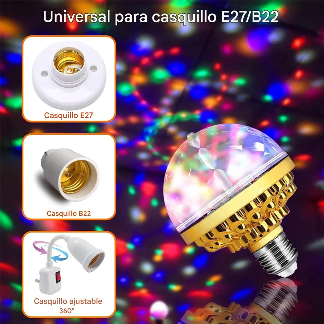 Ambiente de fiesta con la Bola Mágica de Luces LED Giratorio 360°