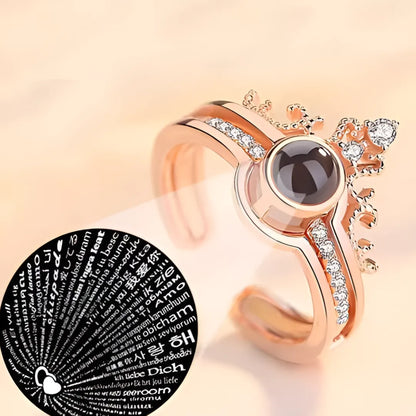 ANILLO PROYECTA FRASE TE AMO EN 100 IDIOMAS