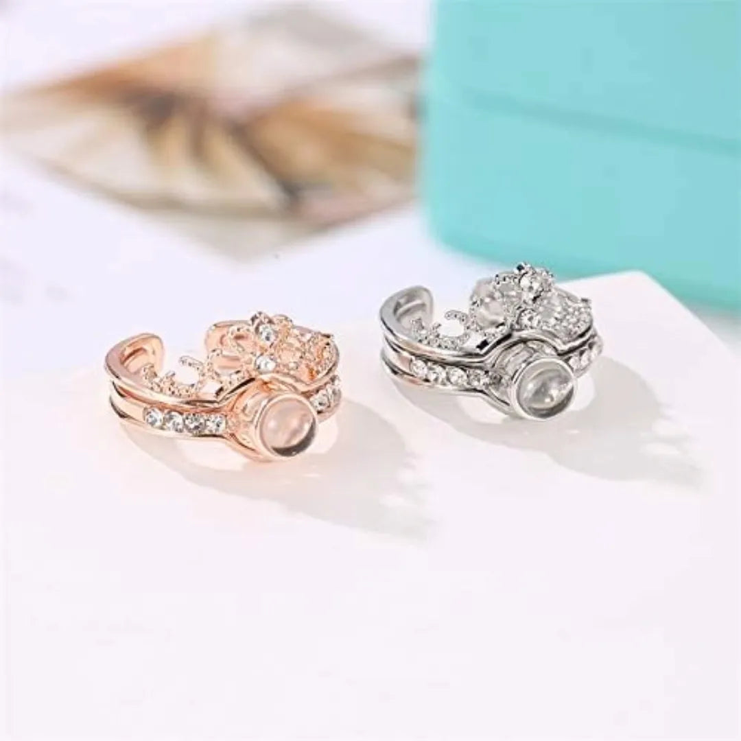 ANILLO PROYECTA FRASE TE AMO EN 100 IDIOMAS