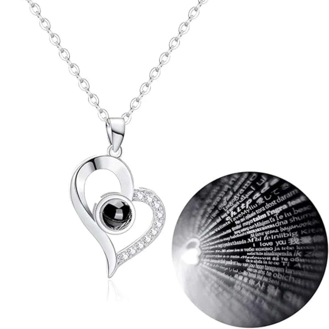 COLLAR PROYECTA FRASE TE AMO EN 100 IDIOMAS