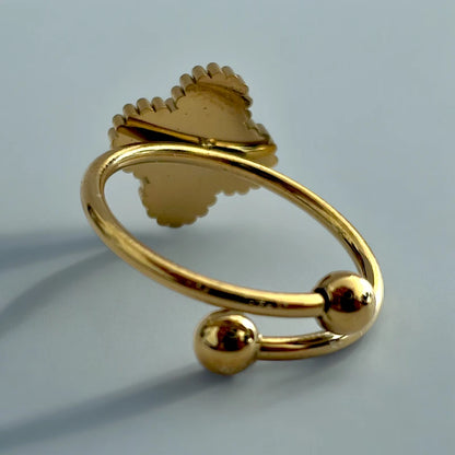 ANILLO DE LUJO TRÉBOL AJUSTABLE